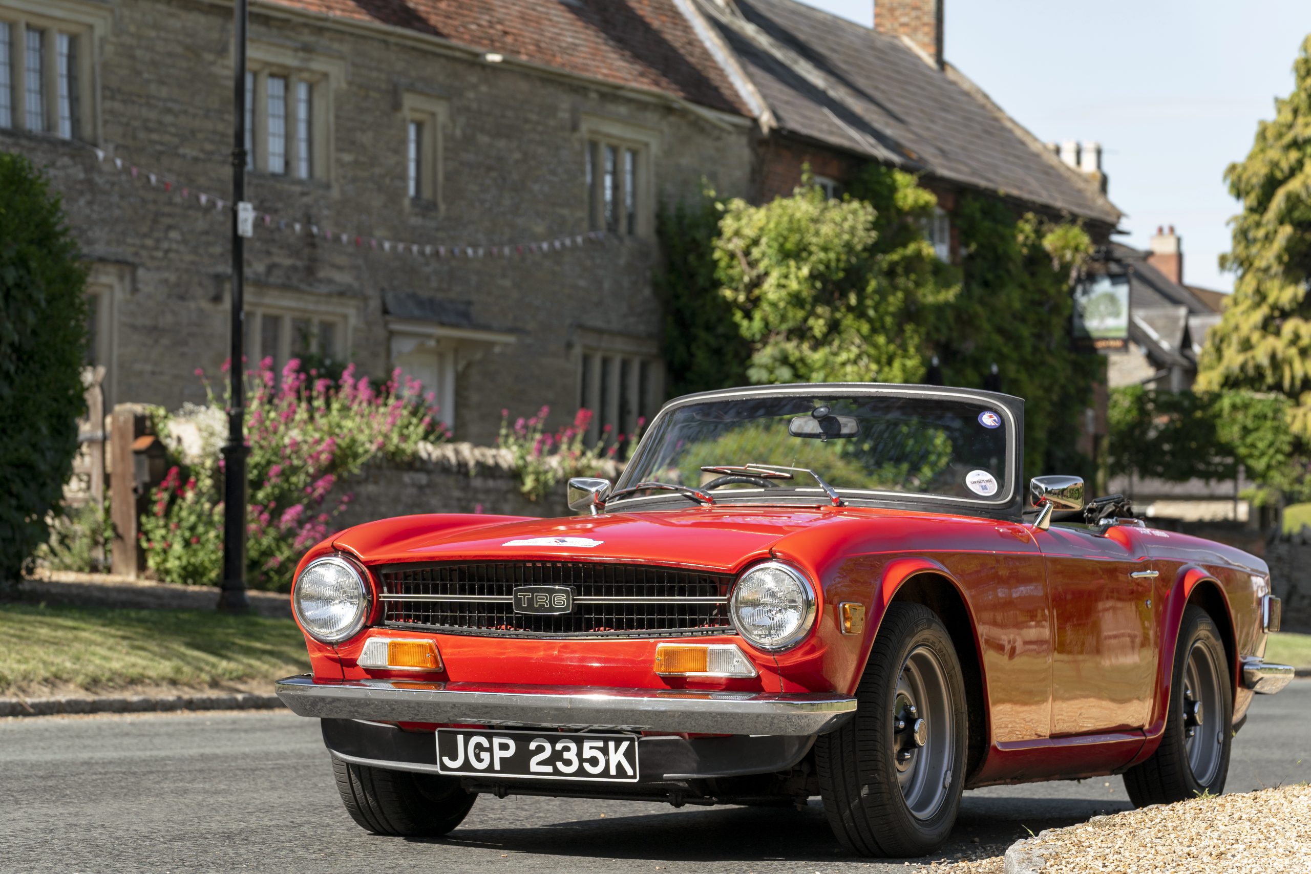 Red TR6 classic car
